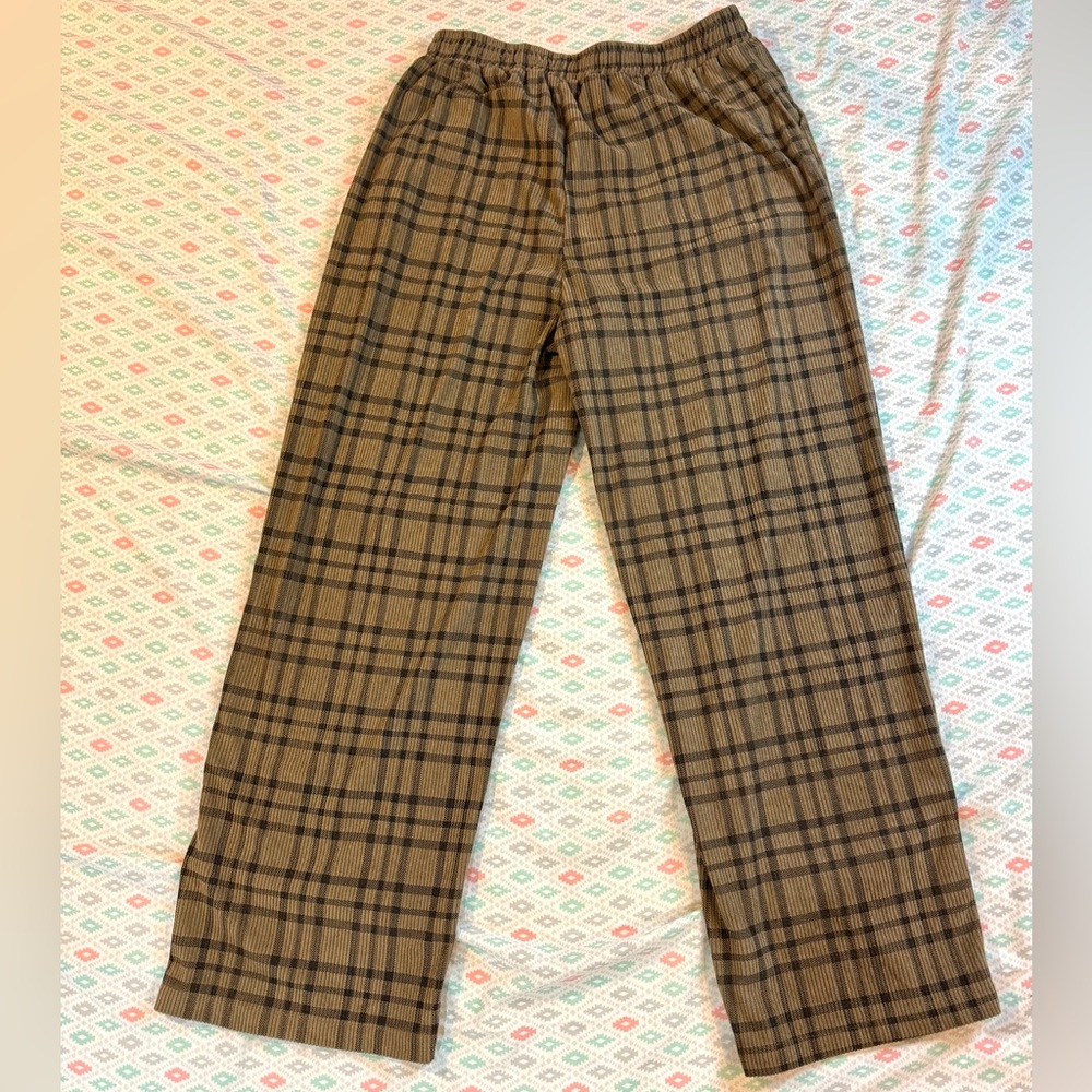 Dazy x Star Series Plaid Lounge Pants Brown/Black Size XL